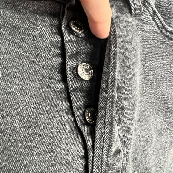 Levi's Women's Wedgie Straight Distressed Black Button Fly Ankle Jeans Size 18W - Picture 3 of 11